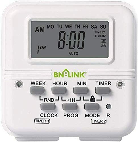 BN-LINK 7 Day Heavy Duty Digital Programmable Dual Outlet Timer - 2 - Picture 1 of 7