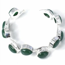 Green Onyx Gemstone Handmade 925 Sterling silver Adjustable Cuff Bracelet