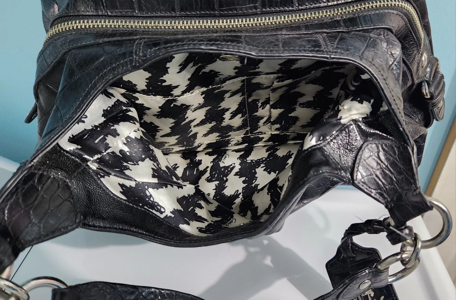 Borsa a tracolla COACH Exotic Maggie Madison in pelle coccodrillo in rilievo. Bello!