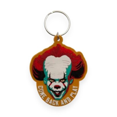 Original IT Chapter Two Schlüsselanhänger Gummi Keychain Pennywise Clown Come Back & Play