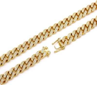 Hip Hop Iced GOAT Pendant & 12mm 18 Box Lock Miami Cuban Choker Chain
