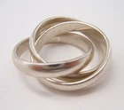 VTG STERLING SILVER RING 3 ENTWINED BANDS SIZE 7.5