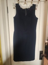 Tommy Hilfiger Navy Short Sleeve V Neck Dress Fit & Flare Size 4 -Used
