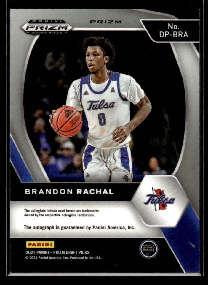 2021 Panini Prizm #DP-BRA Brandon Rachal Rookie Draft Picks Auto Green ...