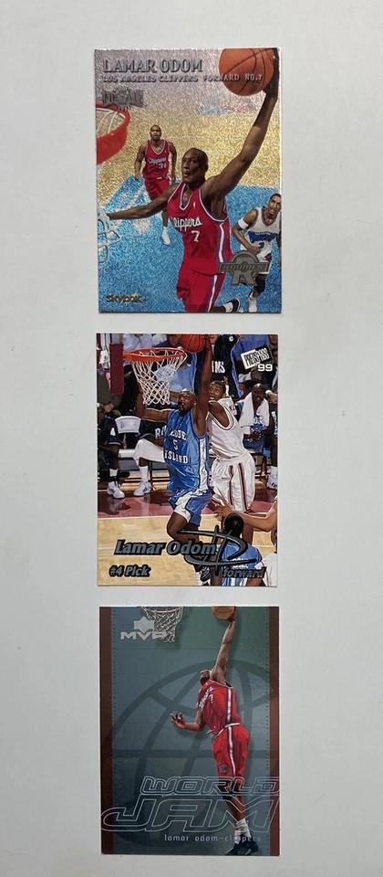 Tarjeta de novato Press Pass Basketball Lamar Odom 1999 #4 +2 tarjetas de novato más Foto 3 de 4