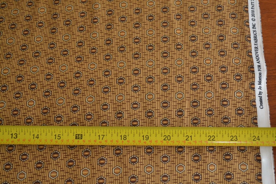 By 1/2 Yd, Gold & Brown Quilt Cotton, Andover/Jo Morton/Sweet Emile/5324 N, B204 - Image 2 of 4