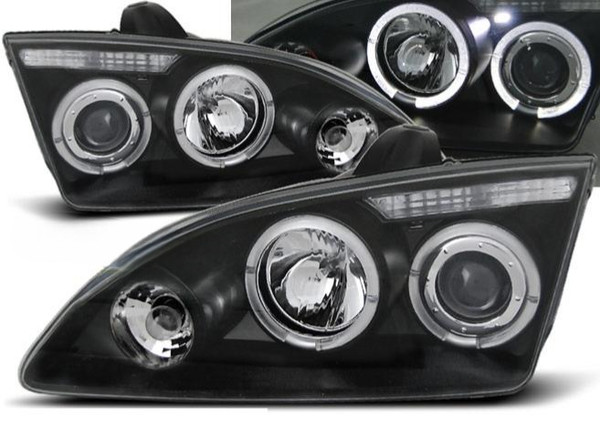 Scheinwerfer Paar Ford Focus 04-08 Angel Eyes Schwarz-image