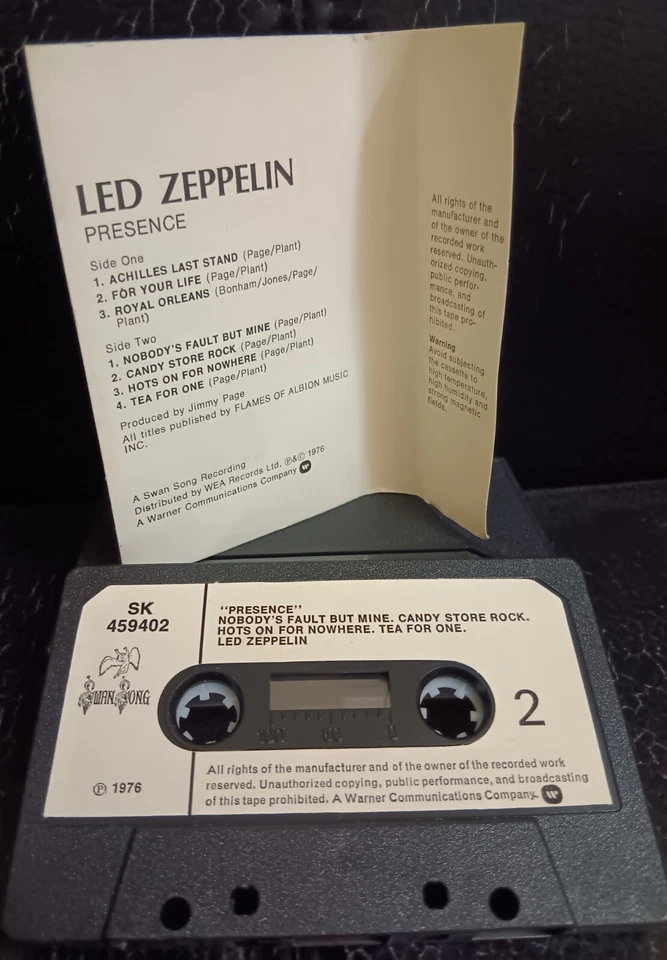 Led Zeppelin – Presence - 1976 UK cassette tape excellent, cover VG+ - Image 2 of 2