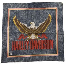 Vintage Made in USA Harley Davidson American Eagle Bandana Handkerchief Sz 21x22