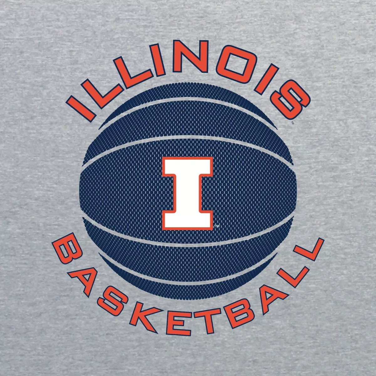 Illinois Fighting Illini Basketball Circle Logo T Shirt - Sport