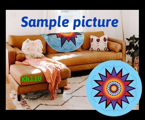 Southwest Native American Indian Silk Touch Round Throw Blanket (Turquoise) - Bild 2 von 3
