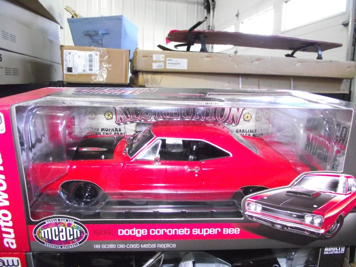 Auto World 1/18 1969 dodge coronet superbee orange / red NIB | eBay