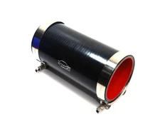 8" Long 4-Ply 3.5" ID Straight Coupler Silicone Hose + T Bolt Clamp BLACK