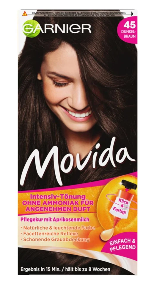 ✅ Garnier Movida Intensiv-Tönung 45 Dunkelbraun Haarfarbe Pflege-Creme ✅