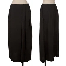 Yohji Yamamoto FEMME Wool Poly Side Pleated Skirt Size S(K-162928)