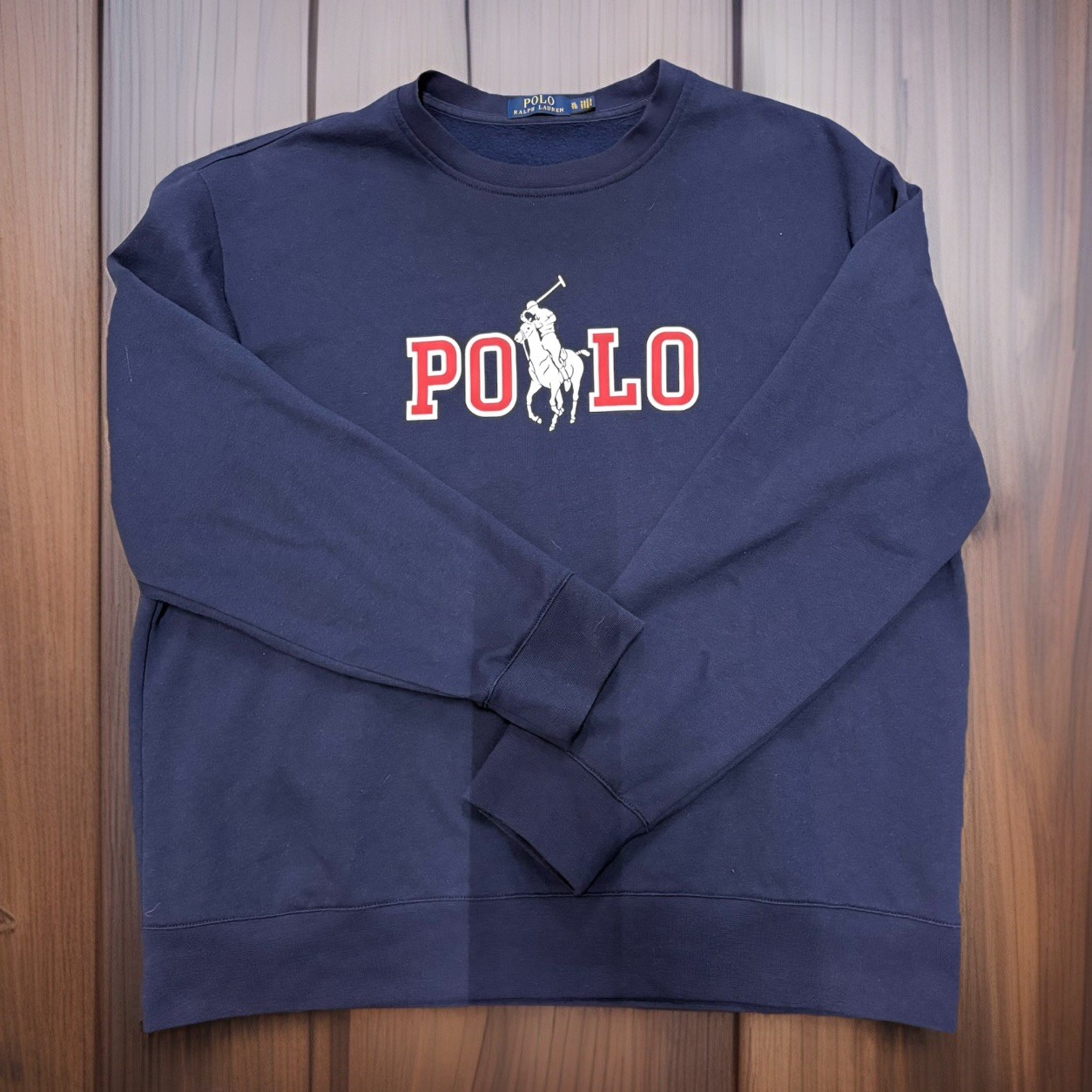 Polo Ralph Lauren Felpa Big Pony XL Rosso Navy Bianco Logo Girocollo Pulito USA