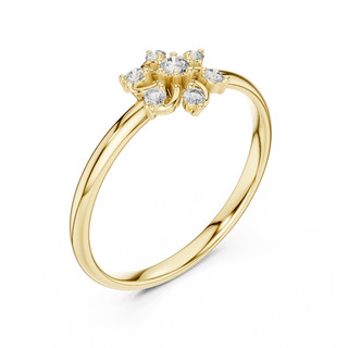 Certified Natural Diamond Wedding Anniversary Ring 14K Yellow Gold Over