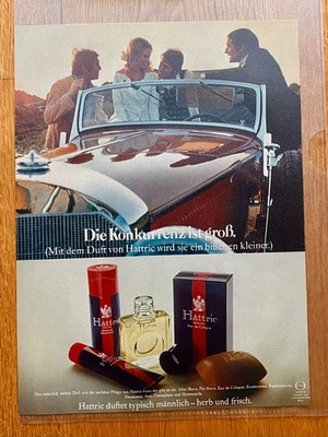 Hattric Drei Männer - Eine Frau retro 1973 Vintage Ad Werbung Reklame V07