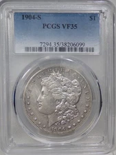 1904-S Morgan Silver Dollar PCGS graded VF 35  "A Scarce Date Affordable Price"