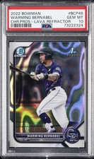 2022 BOWMAN CHROME PROSPECTS LAVA REFRACTOR WARMING BERNABEL 179/399 PSA 10