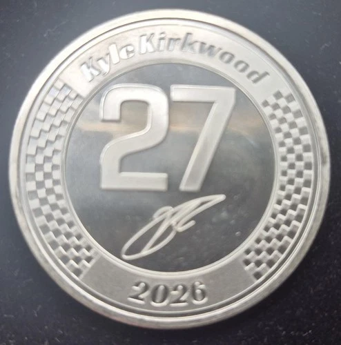1 Troy oz 2026 Indy Kyle Kirkwood .999 Fine Silver Round JM Bullion Mint (#279)