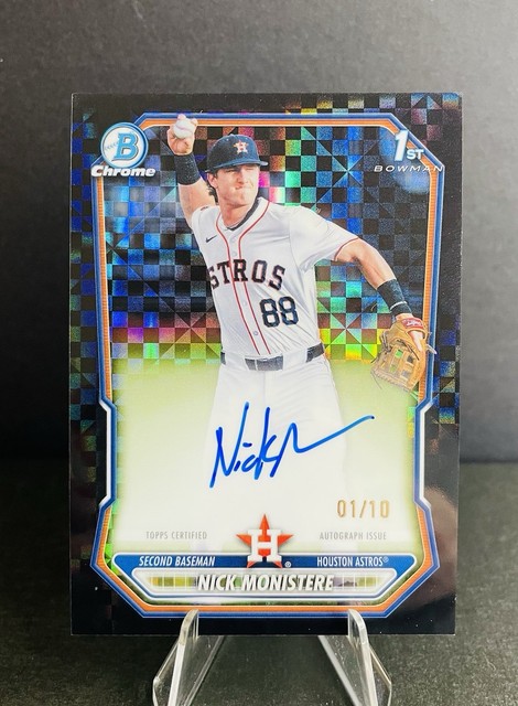 2026 1st Bowman Chrome Nick Monistere Black X-Fractor /10 Auto Astros 1st