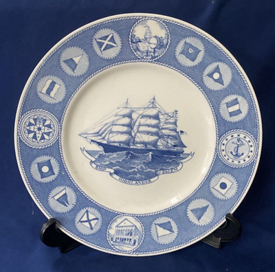 Wedgwood Peabody Museum of Salem 150th Anniversary Plate Blue Highlander