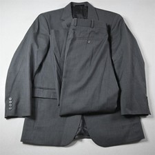 Kenneth Cole 38S 32x30 Gray Striped 100 Wool Mens Jacket Pants Suit
