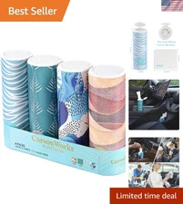 Car Tissue Holder Cylinder 4 Packs Round Wooden Tissue Box Car Cup Compatible
