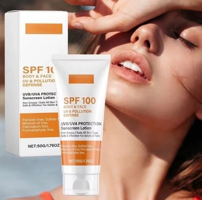Facial Body Sunscreen SPF 100 Sunblock UVA UVB Protection Non Greasy Moisturizer