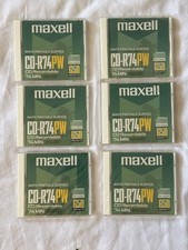 Lot of 6 Maxell CD-R74PW 650MB 74min White Printable Discs   New