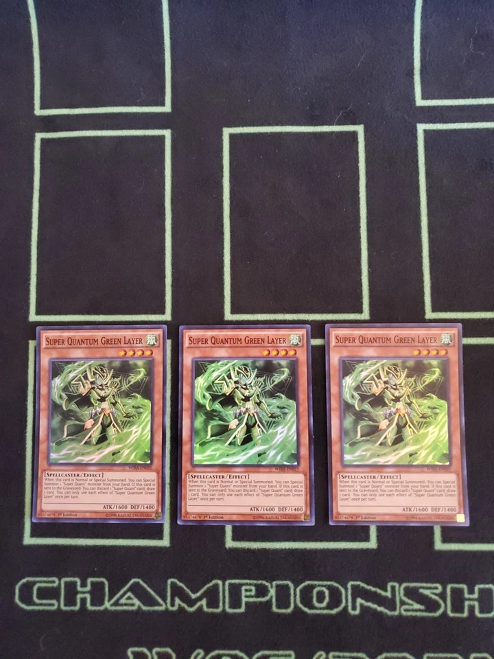 Yugioh Super Quantum Green Layer 3x Playset NM - Image 2 of 4