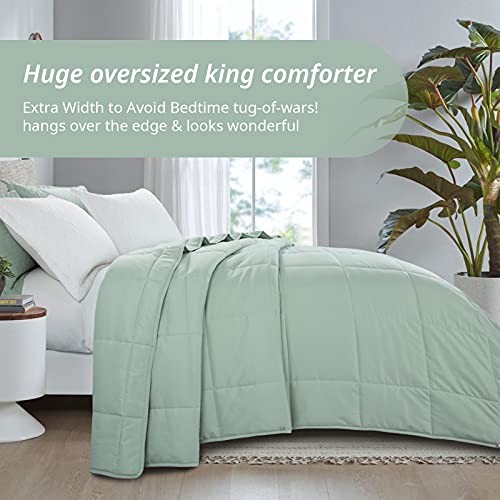 Oversized King Comforter 120x98, Lightweight Quilted Down 98"x120" Sage Green - Bild 3 von 7