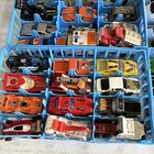72-Diecast hot wheels, matchbox Toy Car Collection Lot, Blue Storage Trays — photo 5