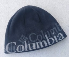 Columbia Black ACRYLIC Silver Thermal Fleece Lined WINTER BEANIE SKI HAT CAP