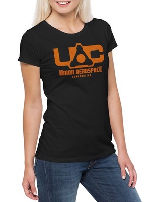 Union Aerospace Corporation Damen T-Shirt BFG Company Doom Kult Game Gamer Nerd