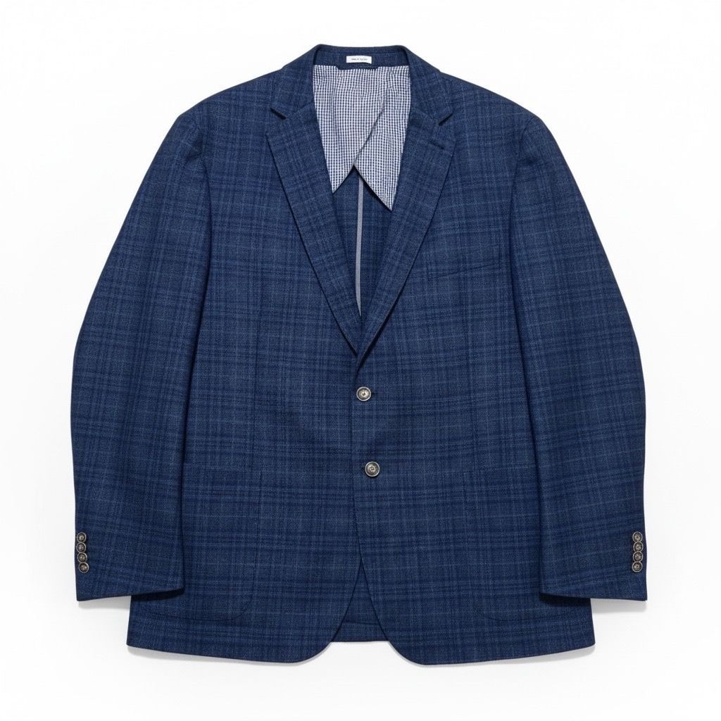 Peter Millar Blue Windowpane Soft Jacket Sport Co… - image 1