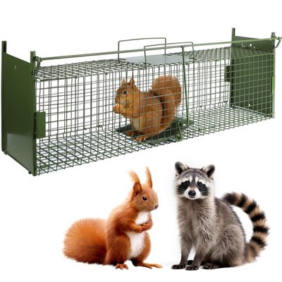 40 Inch Humane Live Animal Trap Cage   Extra Large 2-Door Catch and Release S...