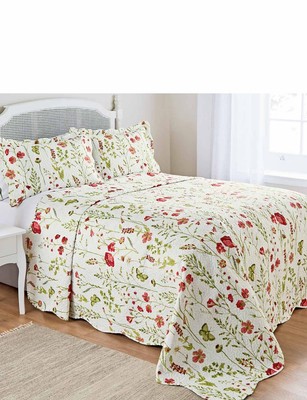 Mohn Gesteppte Tagesdecke Set von Emma Barclay