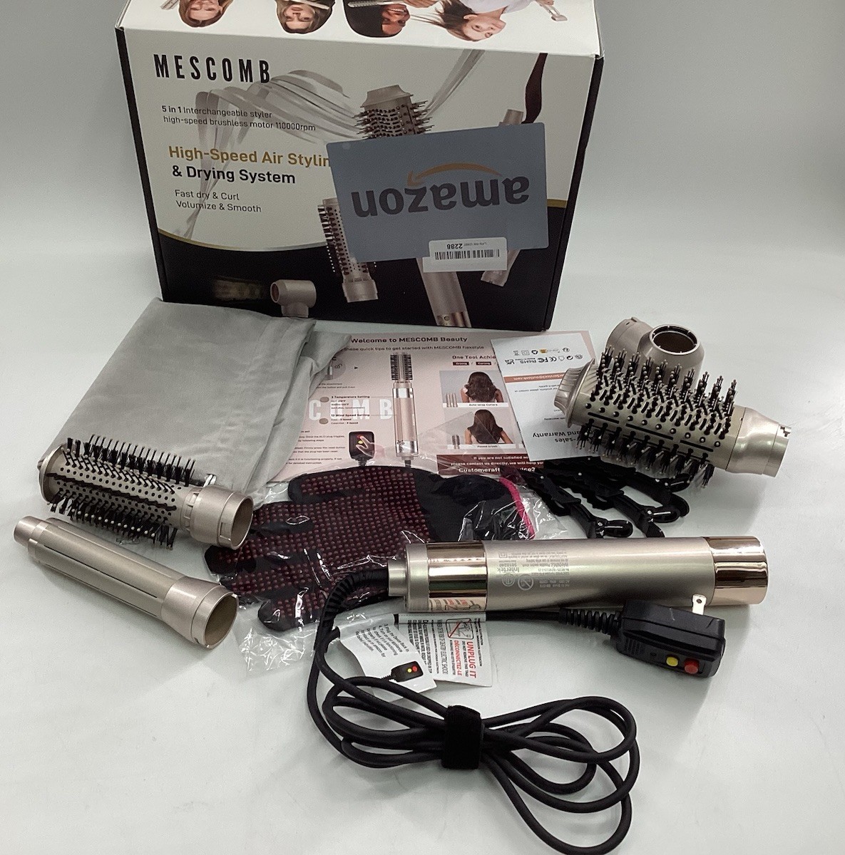 Mescomb 5 In 1 Interchangeable Styler High Speed Air Styling And Drying System