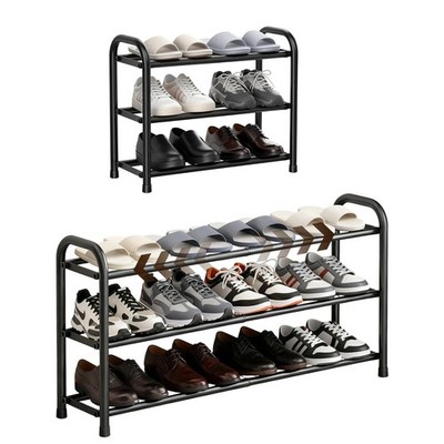Eidoct erweiterbares Schuhregal, 3-stufig verstellbar Einheitsgröße, schwarz