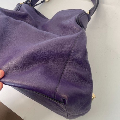 COACH Women's Purple Edie 28 Pebbled-Leather Shoulder Bag - Picture 14 of 20
