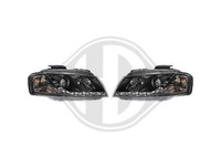 Designscheinwerfer Set FüR Audi A3 Dragon-Lights Klarglas/Schwarz 2003-2008