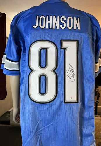 CALVIN JOHNSON Signed/Autographed Custom Football Jersey W/ COA - Detroit Lions