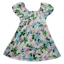 Old Navy Mindy Twill Dress Womens M Mini Puff Sleeve Milkmaid Babydoll Coquette