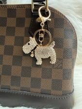 Dog Bag Charm Keychain Key Ring Car Charm Rhinestone New Birthday Holiday Gift