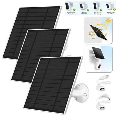 Solar Charging Panel USB C Power for Outdoor Cam Ring Doorbell Battery Charger
