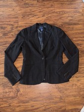 J.CREW Virgin Wool One-Button Black Blazer Jacket Tailored Classic Size 4