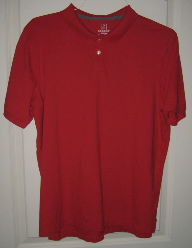 George Red Polo Shirt - Size Large - Pre-Owned