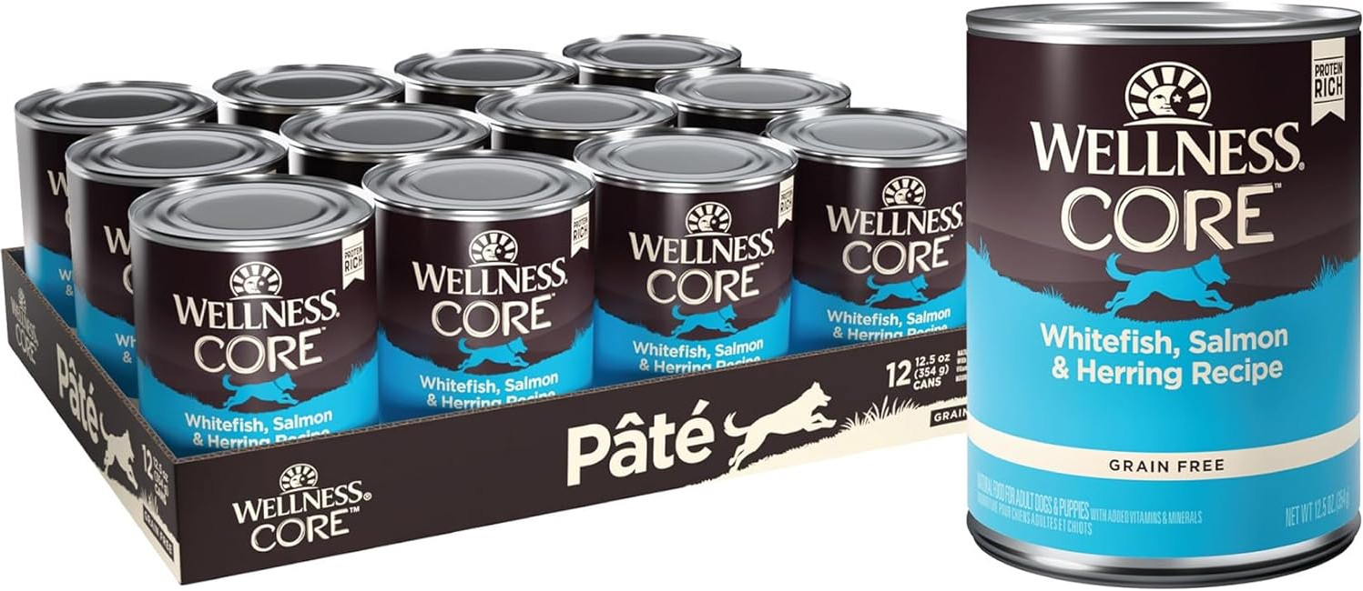 Wellness CORE Whitefish, Salmon & Herring Recipe Wet Dog Food, 12.5-oz, 12 Cans